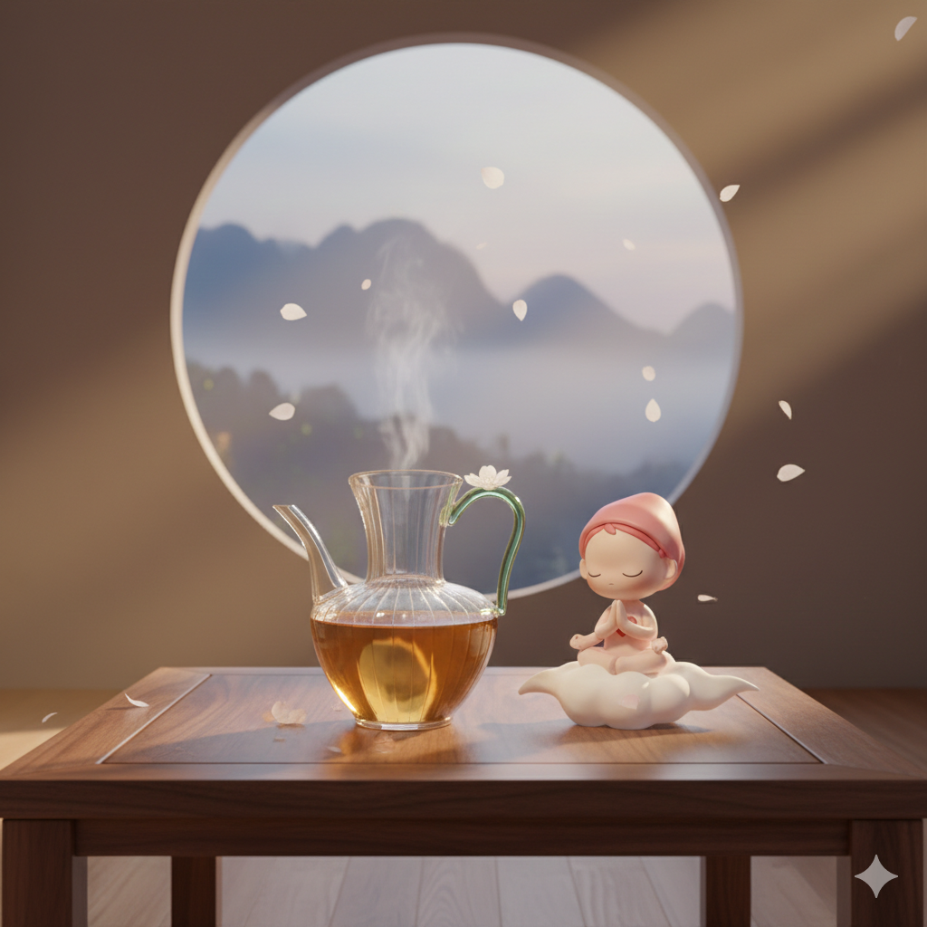 ShoCandy x Heqi “Quiet East” Hand-Blown Glass Tea Pot — Song Dynasty Inspired Vessel